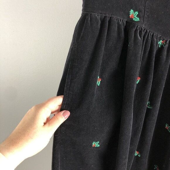 Made By Eagle Eye For All Week Long Size Small Corduroy Dress Holly Christmas - Picture 5 of 15